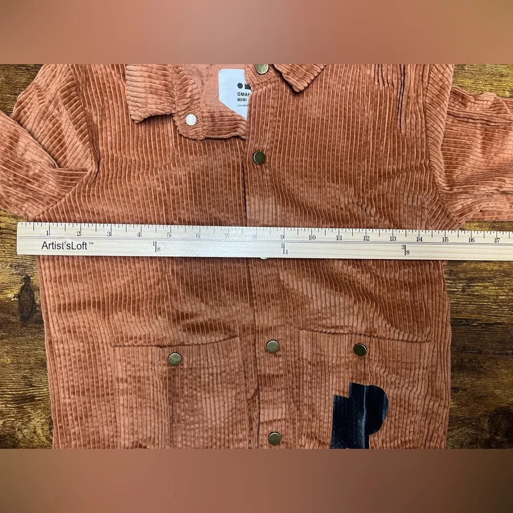 Omani mini Unisex Kids Corduroy‎ Work Shirt Jacket Rust Size 10  New no tags